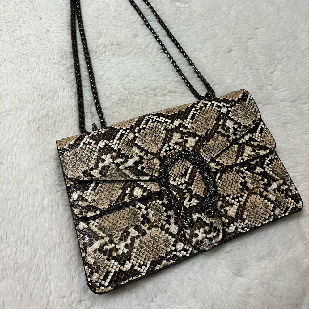 Faux Snakeskin Crossbody Bag